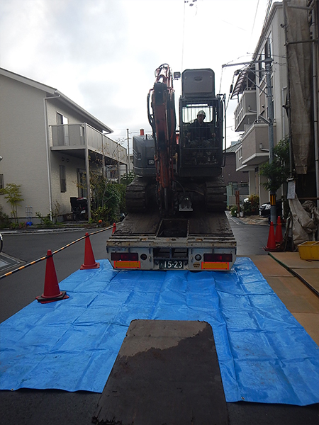 重機搬入①